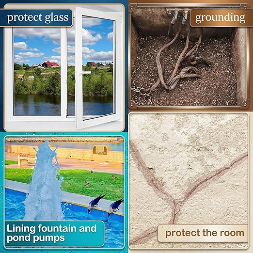 Therwen 12 Inch x 10 ft Copper Mesh Screen 99.9% Pure Copper 40 Mesh Roll Wire Fabric for Grounding Dense Filter Screen Woven Crafts Window Protection