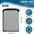 10Pcs Media Bags for Aquarium Fine Mesh Bag Aquarium Filter Media Bags with Plastic Zipper Suitable for Activated Carbon, Filter Stones, Ceramic Rings（Black）