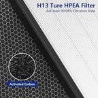 Vital 200S Air Purifier Filter 2 Pack - H13 True HEPA & Activated Carbon Replacement Filter Compatible with Levoit Vital 200S and Vital 200S-P, Model Vital 200S-RF (White)