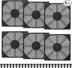 PATIKIL 135mm Fan Filter Grill, 6 Pcs Plastic Ventilation Dustproof Grill Cover Cooling Ventilator with Screws for Industry Workshop Computer Case Refrigerators Air Conditioning, Black