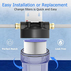 5 Micron Whole House Water Filter Cartridge, Pleated Sediment Filters for Well Water, Universal Replacement for Any 10 inch RO Unit - 10" x 2.5" Cartridges - Pack of 6
