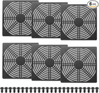 PATIKIL 150mm Fan Filter Grill, 6 Pcs Plastic Ventilation Dustproof Grill Cover Cooling Ventilator with Screws for Industry Workshop Computer Case Refrigerators Air Conditioning, Black