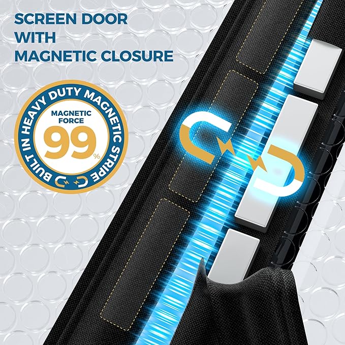 Magnetic Thermal Insulated Door Curtain - Fit Door Size 36x80 Inch Waterproof Bubble Wrap Door Cover Light Filtering Screen Door, Keep Warm in Winter Cool in Summer, Kid & Pet Friendly