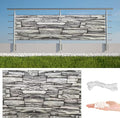 Privacy Fence Screen 3.6' x 65.6' Heavy Duty 165 GSM HDPE Outdoor Privacy Screens, Includes Cable Ties for Garden Wall, Patio Gate, Patio Deck, Stone Pattern