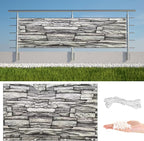 Privacy Fence Screen 3.6' x 65.6' Heavy Duty 165 GSM HDPE Outdoor Privacy Screens, Includes Cable Ties for Garden Wall, Patio Gate, Patio Deck, Stone Pattern