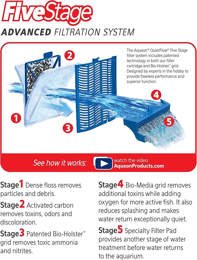 Aqueon Aquarium Fish Tank Replacement Filter Cartridges Medium - 15 pack