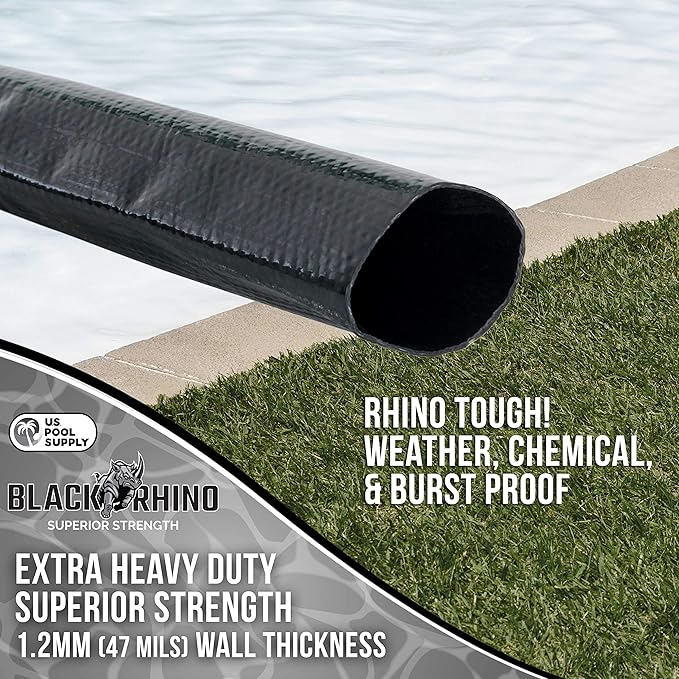 U.S. Pool Supply Pool Backwash Hose 2 Inch Diameter x 50 Feet - Discharge Hose for Pump, Sand Filter & Sump Pump Hoses - Burst Resistant Lay Flat Drainage Hoses for Inground & Above Ground Pools