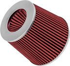Mortar Aftermarket Auto Air Filter Replacement - Car Enthusiast Class Universal Cold Air Intake Gulps in More Air for More Engine Power & Passionate Induction Sound, 2.75 In, Red