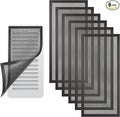 6 Pack Strong Magnetic Floor Vent Cover - PVC Mesh Register for Wall Ceiling Floor Catch Debris Hair Insect (Black, 5.5 x 12 Inch)