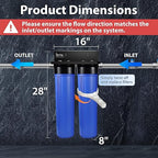 iSpring WGB22B-PB 2-Stage Whole House Water Filter System with 20" x 4.5" Sediment, Carbon, and Lead Reducing Water Filters, Model: WGB22B-PB