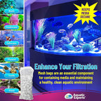 Aquatic Experts Max Flow Filter Media Bags - Durable, Secure with Plastic Zipper, for Aquarium and Pond, Zipper, 3" x 8" - 4 Pack