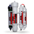 LiquaGen 4 Stage Reverse Osmosis and Deionization (RO/DI) Portable Space Saver Water Purification System | Water Filtration System for Aquarium Filter Processes + Manual Flush Valve (100 GPD)
