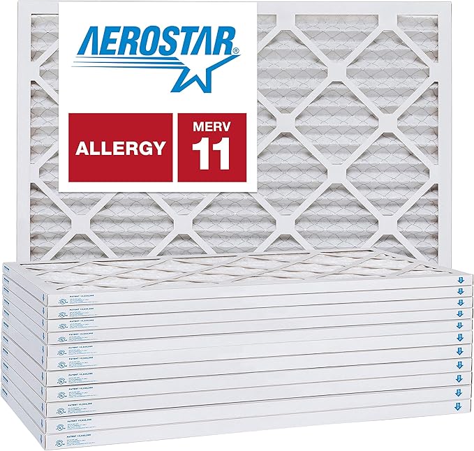12x16x1 AC and Furnace Air Filter by Aerostar - MERV 11, Box of 12