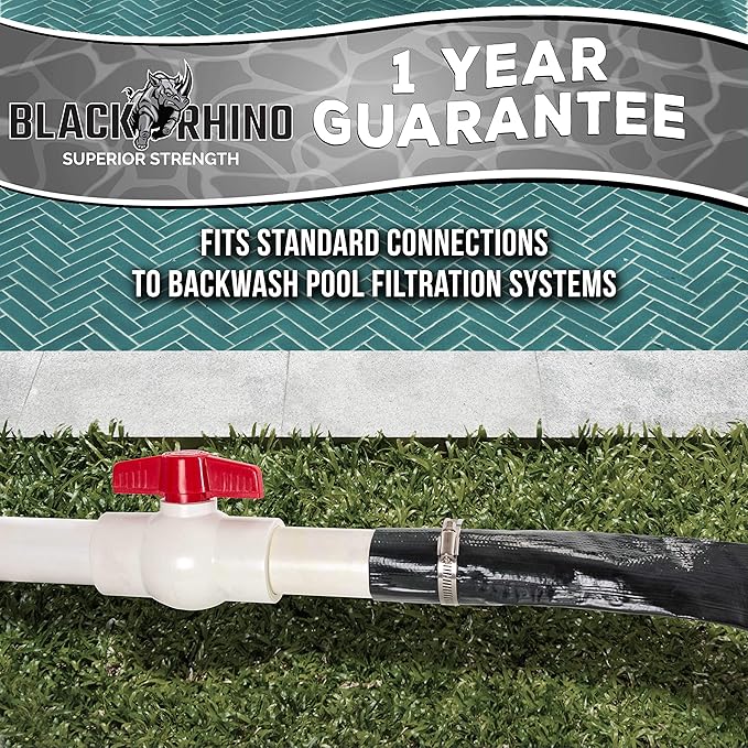 U.S. Pool Supply Pool Backwash Hose 2 Inch Diameter x 50 Feet - Discharge Hose for Pump, Sand Filter & Sump Pump Hoses - Burst Resistant Lay Flat Drainage Hoses for Inground & Above Ground Pools