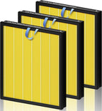 Improvedhand Vital 100S HEPA Replacement Filter Pet Care Compatible With LEVOIT Vital 100S/100S-P Air Purifier, High-Efficiency 3-IN-1 True HEPA and Activated Carbon Filters, Pack of 3, Yellow