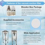 50L Vacuum Filtration System, Negative Pressure Suction Filter with Stainless Steel Buchner Funnel & Glass Filter Flask, Discharge Valve & Brake Casters, for Lab Chemical Industrial Use