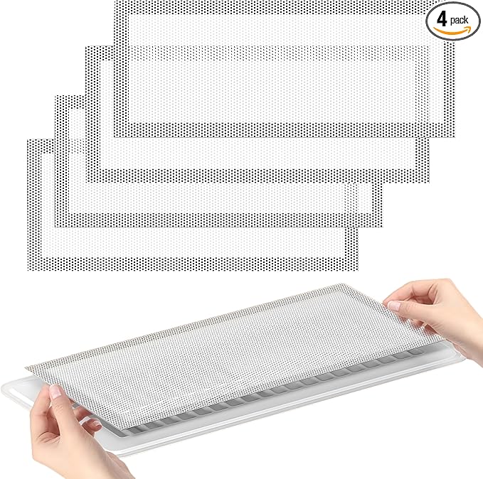 4 PCS White Magnetic Vent Covers-4x14 Magnetic Air Vent Covers with Mesh Screen for Floor/Wall/Ceiling Registers-Easy to Install, Secure Fit, Durable Design-White