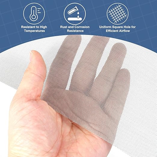 uxcell 30 Mesh 79" x 16" Woven Wire Mesh, 304 Stainless Steel Air Vent Filter Screen, Window Screen Mesh for DIY Projects Vents Cover Filtration Animals Fence
