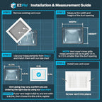 EZ-FLO 8 x 6 Inch (Duct Opening) Air Vent Cover for Wall or Ceiling, Two-Way Ventilation Register, Solid Steel HVAC Register Cover, White, 61661