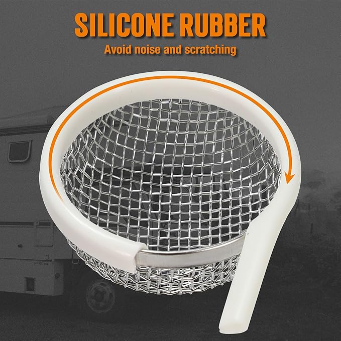 TONDA RV Furnace Vent Screen, Bug Screens Heater Vent Cover for Camper with Installation Tool and Silicone Rubber, 2.8 x 1.3 Inch, 2 Pack