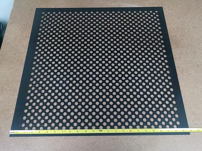 2'x2' Black Plastic Perforated Tile, 3 Pack, with 1/2" Holes