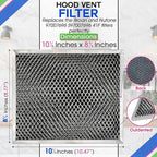 Stove Hood Vent Filter 10.5" x 8.8" 41F 97007696 Fit's Nutone & Broan Range Hood Filter Replacement for Ductless Exhaust Fan - Mesh Screen Filters Grease & Carbon Freshens Kitchen Oven Air (2-Pack)