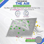 Stove Hood Vent Filter 11.6” x 11.2” BPQTF S99010317 Compatible with Broan Range Hood Filter Replacement for Ductless Overhead - Metal Mesh Filters Grease and Carbon Freshens Kitchen Oven Air (2-Pk)