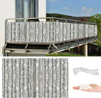 Balcony Privacy Screen 3.6' x 23' UV Protection Weather Resistant Waterproof Outdoor Privacy Screens, Included Cable Ties Customized size for Deck Pool Fence Railings Apartment, Vertical Floor Pattern