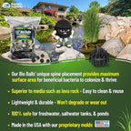 Aquatic Experts 1.5" Large Bio Balls for Ponds – Biological Filter Media for Waterfalls & Outdoor Pond Filters, Treats Up to 6,600 Gallons (2000 Count Bulk Box + Six 14" x 20" Mesh Bags)