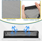 Zonon 12 Pcs 4 x 10 Inch Floor Register Cover Trap Vent Screen for Home Vent Mesh Elastic Band Filter Floor Register Trap Keeps Pet Hair,Food Out(Black)