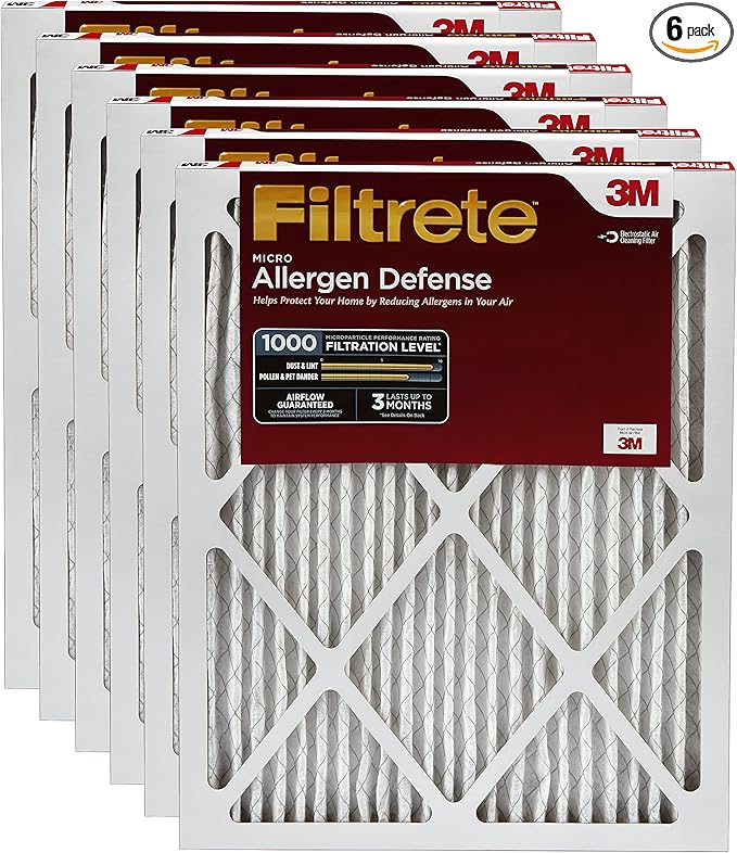 Filtrete AD21-6PK-2E 9821DC-6 1000 Micro Allergen Filter, 18 x 24 x 1 (Pack of 6), 6 Count