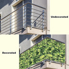 Privacy Fence Screen 4.9' x 49.2' Durable and UV Resistant Privacy Fence Panels for Outside, Easy Installation with Zip Ties for Garden Wall, Patio Gate, Patio Deck, Green Leaf Pattern