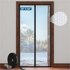 Magnetic Thermal Insulated Door Curtain - Fit Door Size 36x82 Inch Waterproof Bubble Wrap Door Cover Light Filtering Screen Door, Keep Warm in Winter Cool in Summer, Kid & Pet Friendly