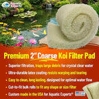 Aquatic Experts Cream COARSE Pond Filter Pad - 2 inch Thick - Bulk Roll Water Garden Filter Pond Media - Made in USA (12 inch by 72 inch)