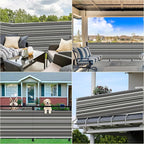 Privacy Screen Protector 9.8' x 65.6' Durable and UV Resistant Patio Privacy Screens for Balcony, with Grommets, for Deck Apartment Porch Backyard Patio Outdoor, Black White Stripes