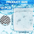 Abbylike 10pcs Large Filter Media Bags with Plastic Zipper 17.8" x 13.5" Reusable Fish Tank Filter Bags - Aquarium Mesh for Activated Carbon, Bio Balls, Ceramic Rings