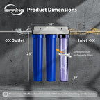 iSpring Whole House Water Filter System, Reduces Chloramine, PFAS, Chlorine, Sediments, 3-Stage Whole House Water Filtration System, 5-Micron, 3/4" Inlet/Outlet, Model: WCB32C-GAC