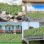 Privacy Screen Protector 2' x 3.3' UV-Protection Wind-Resistant Patio Privacy Screen, with Grommets, for Deck Apartment Porch Backyard Patio Outdoor, Green Leaf Pattern